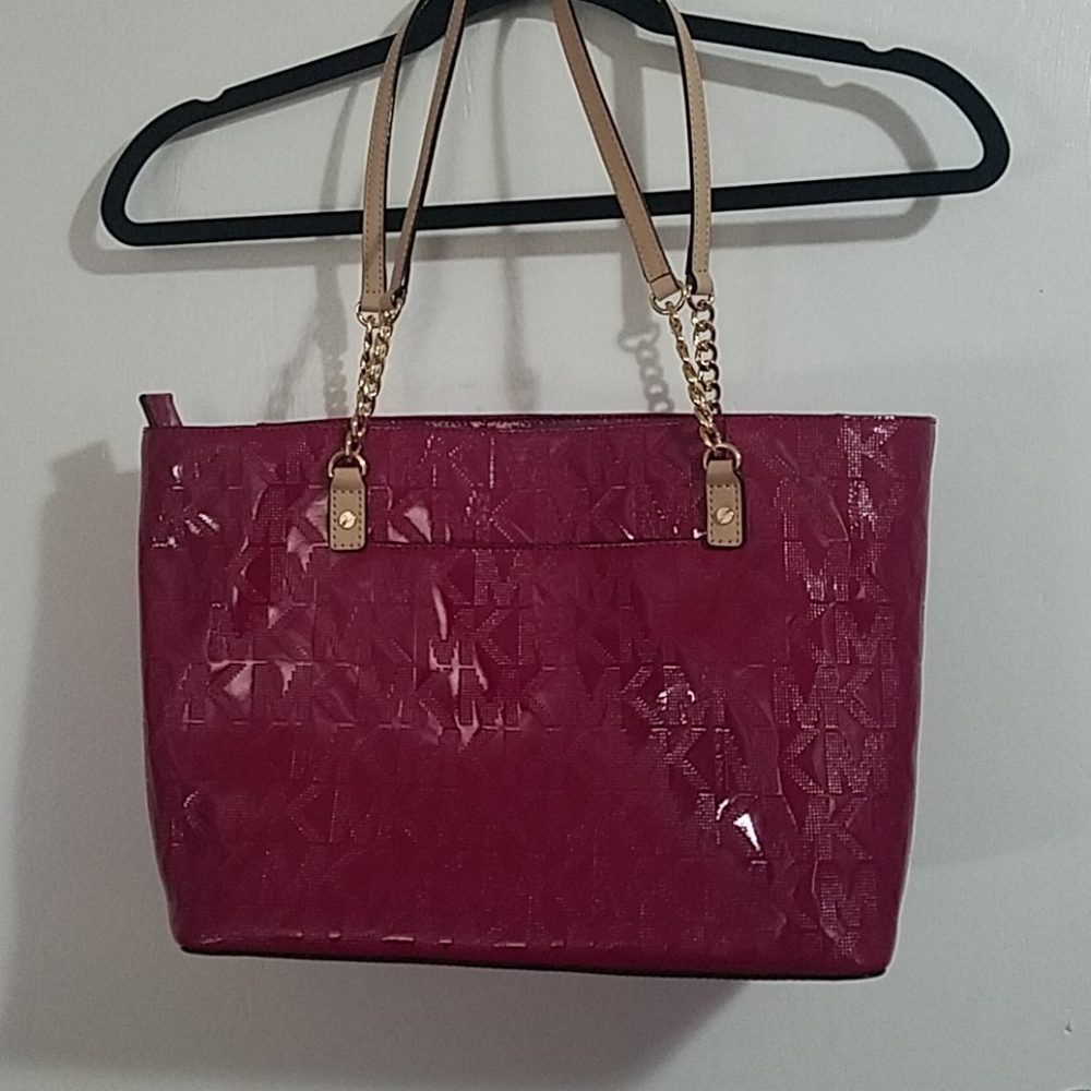 Michael Kors Deep Pink Chain Tote